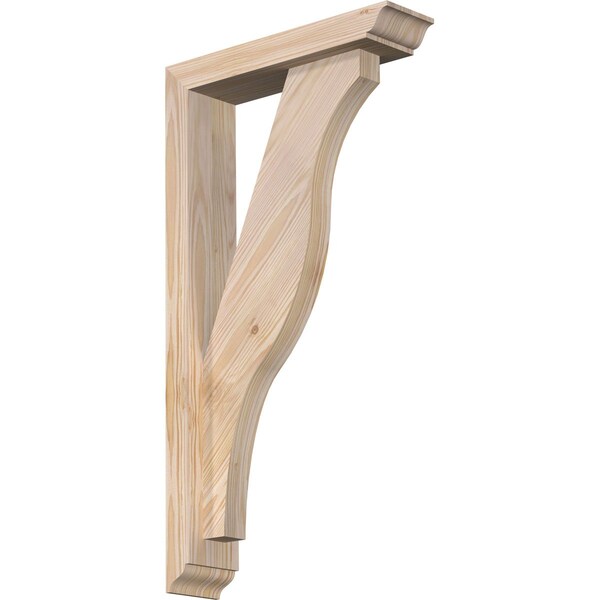 Ekena Millwork Funston Traditional Smooth Bracket w/ Offset Brace, Douglas Fir, 3 1/2"W x 14"D x 26"H BKT0402X14X26FST01SDF - main